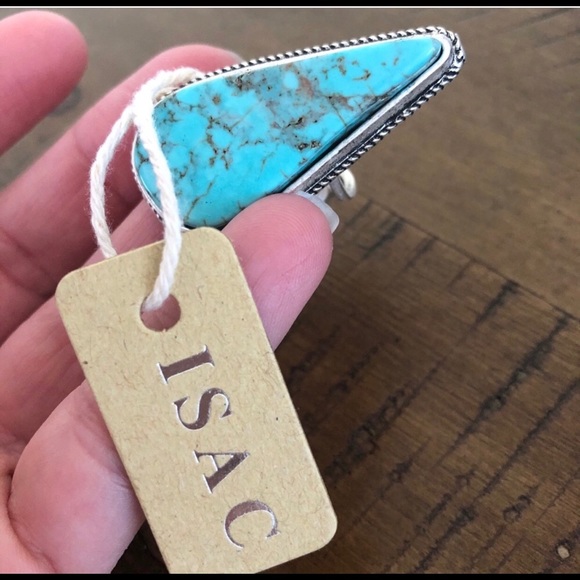 Natural flat top stone adjustable boho or SW ring - Picture 5 of 6